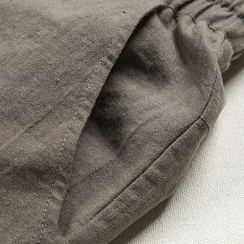 Linen Relaxed Trousers for Men and Women, Breathable Flax Cotton Blend, Lightweight Casual and Formal Wear