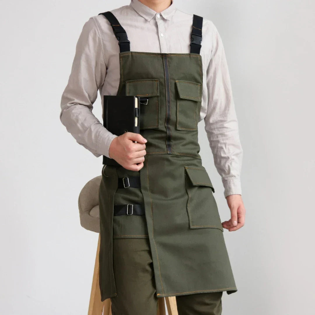 Denim Apron Adjustable Work Apron Cotton Canvas Heavy Duty Barista Apron Fall 2025 Durable Multi Pocket