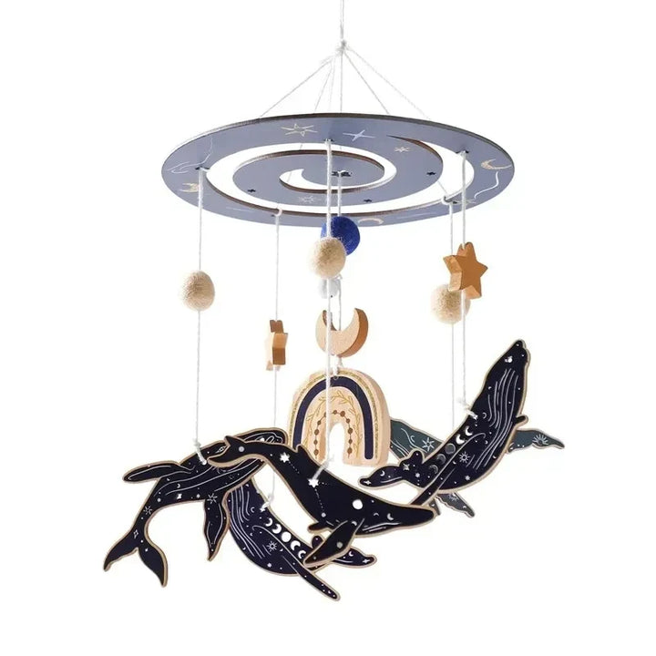 Wooden Crib Mobile Bracket Newborn Sensory Toys Soothing