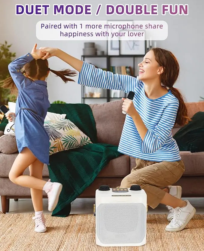 Karaoke Bluetooth Speaker Portable 360 Stereo Waterproof System With 2 Microphones Fall 2025 Trend Perfect For Parties