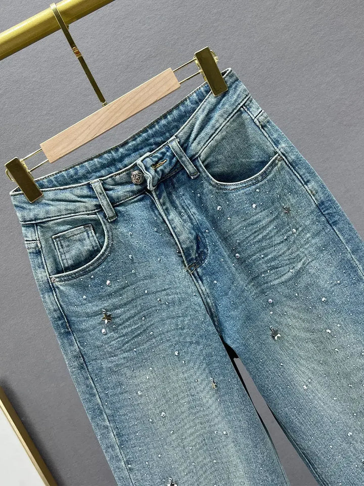 Loose Fit Casual Trousers for Women in Blue, Breathable Cotton Polyester, Everyday Comfort Trousers