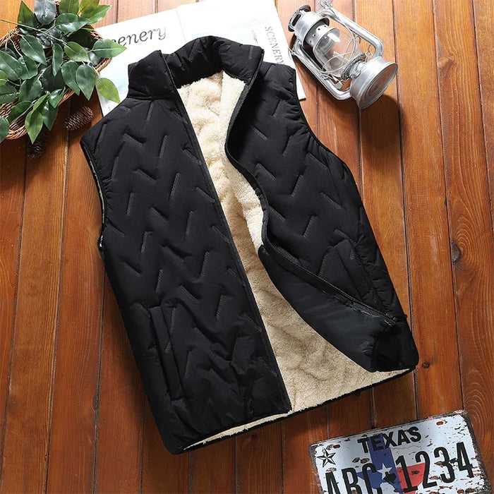 Insulating Men's Vest - Slim, Sherpa Lined, For Winter