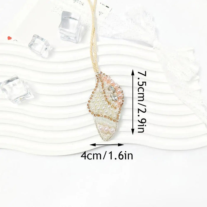 Coconut Tree Sequin Patch Keyring Bag Pendant Handmade