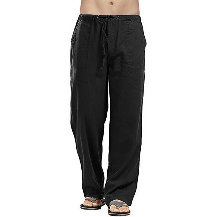 Solid colour Multi-Pocket Linen Men Trousers - Casual Breathable Summer Trouser, Large Size