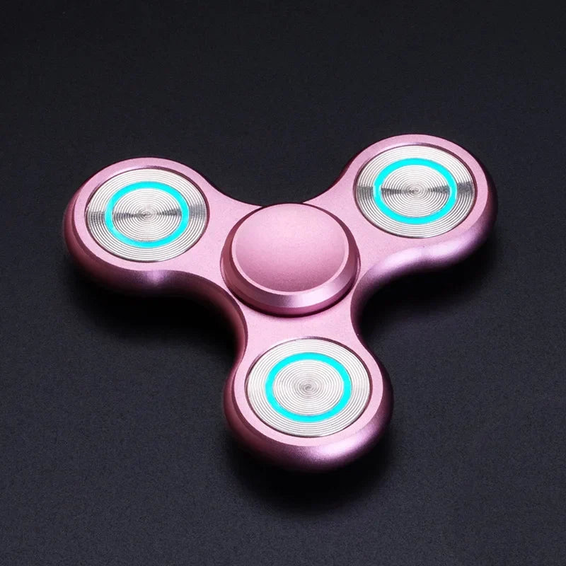 Fidget Spinner Luminous Metal Triangle EDC Desk Focus Toy