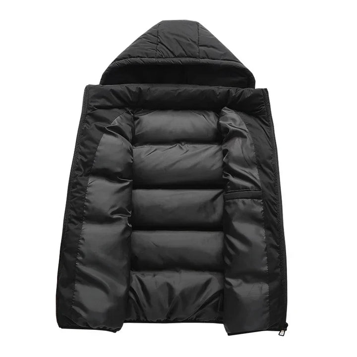 Insulating Men’s Puffer Vest - Hooded, Cotton, For Winter
