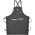 Chef Apron Canvas Crossback Utility Apron With Leather Trim And Pockets Fall 2025 Durable BBQ Workshop