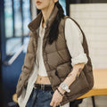 Lightweight Women's Down Vest - Boxy Quilted, Nylon Winter
