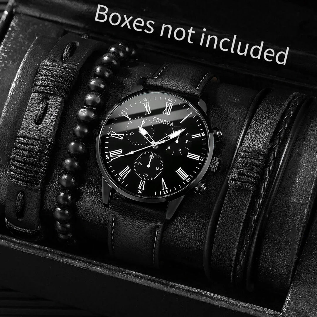 Quartz Watch And Bracelet Set Nylon Band Casual Gift