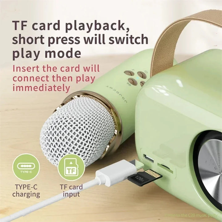 Karaoke Portable Bluetooth Speaker With Microphone Mini FM Radio Back To School 2025 Gift Idea