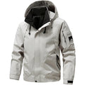 Waterproof Relaxed Men's Jacket - Hooded Polyester, Camping