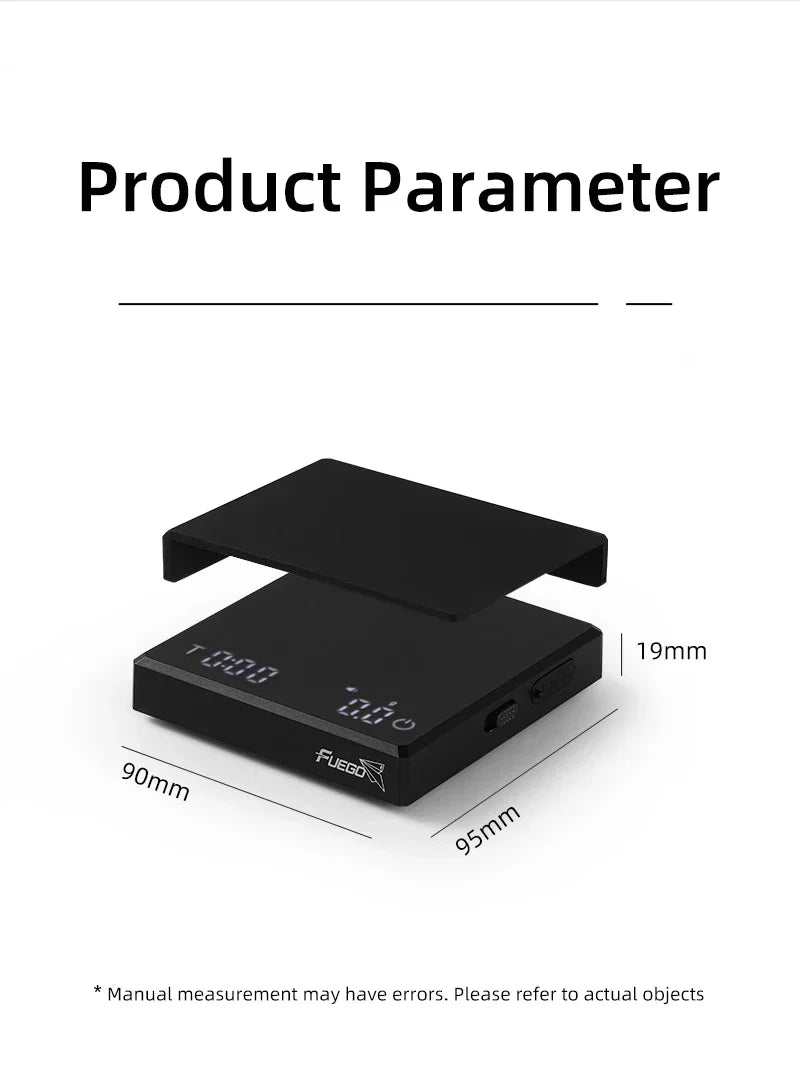 Coffee Scale Rechargeable Digital 0.1g Precision With Timer
