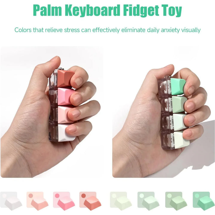 Keyboard Fidget Toy LED Keychain 4 In 1 Stress Relief