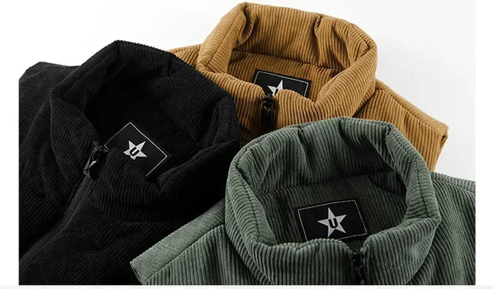 Insulating Mens Fleece Vest - Quilted Corduroy, Casual