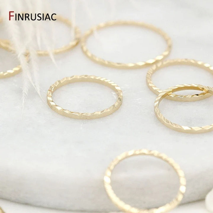 14K Gold Plated Brass jewellery Ring Connectors Pack 10Pc