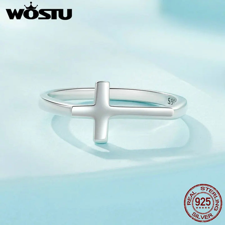 Sterling Silver Cross Ring 925 - Minimalist Daily Wear jewellery Summer 2026 Gift Idea For All jewellery Lovers