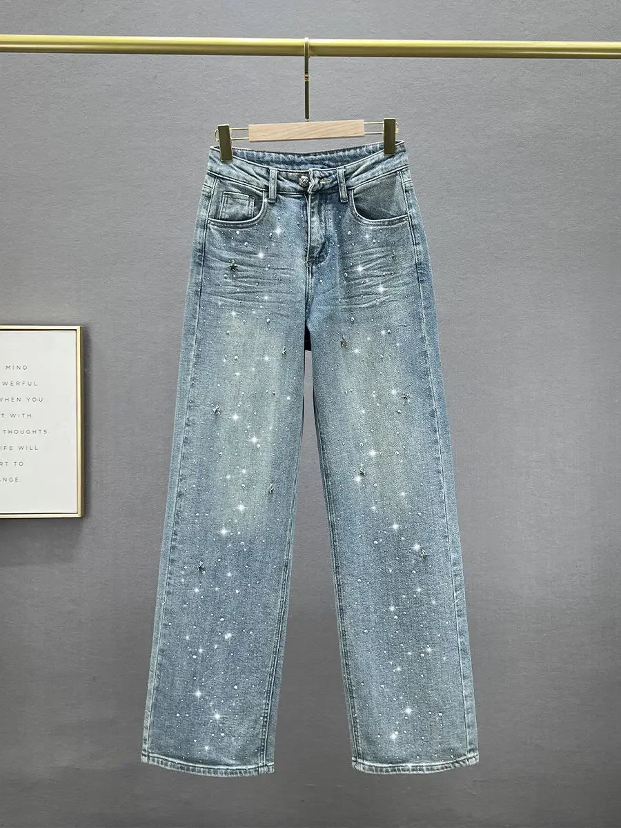 Loose Fit Casual Trousers for Women in Blue, Breathable Cotton Polyester, Everyday Comfort Trousers