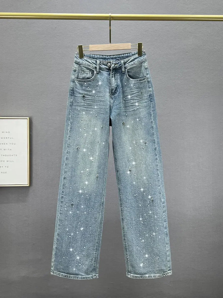 Loose Fit Casual Trousers for Women in Blue, Breathable Cotton Polyester, Everyday Comfort Trousers
