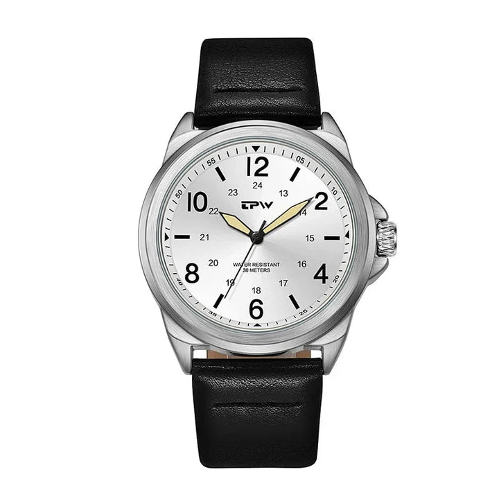 Rugged Field Watch 42mm Fabric Strap Military Analog 30M