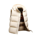 Warm Men's Down Vest - Boxy Quilted, Cotton Blend, Autumn