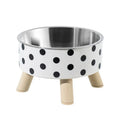 A Cat Bowl For Cats And Dogs - Tall Polka-Dot Stainless Steel Bowl, Anti-Overturn Design, Perfect for Drinking Water and Food