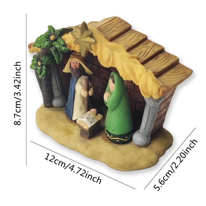 Nativity Scene Resin Figurine Holy Family Christmas Ornament For Desk Or Shelf Holiday Decor 2025 Gift