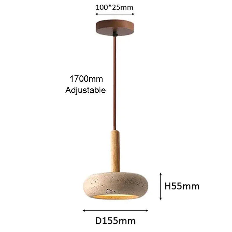Japandi LED Pendant Lamp Yellow Stone Wabi Sabi Ambient Design