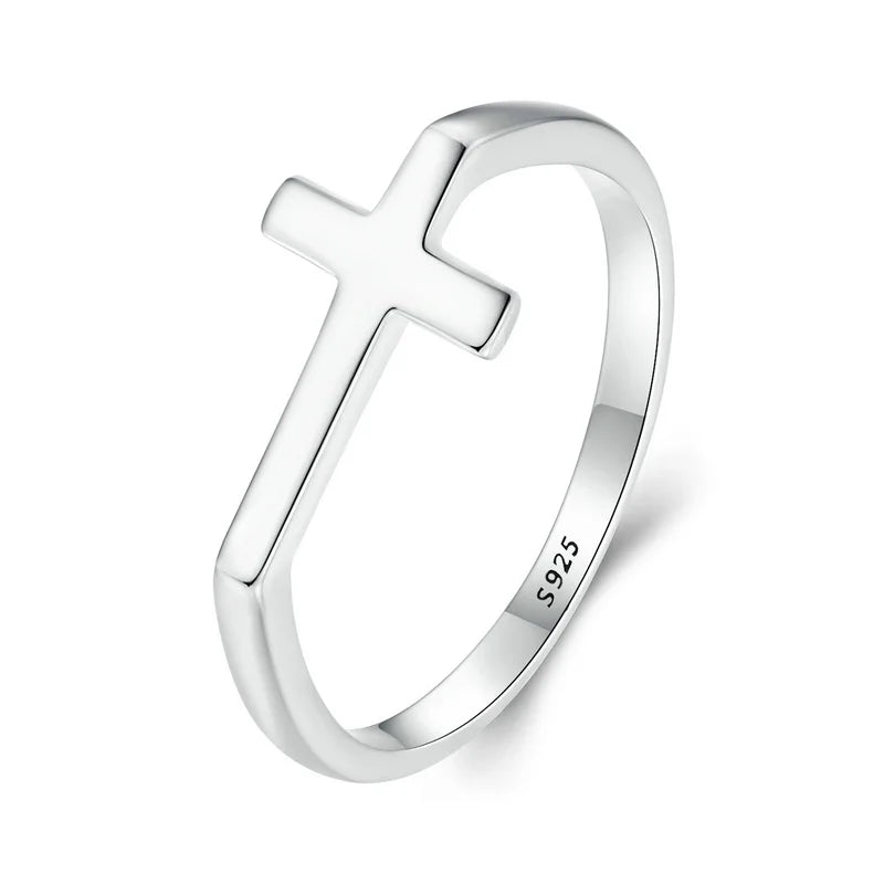 Sterling Silver Cross Ring 925 - Minimalist Daily Wear jewellery Summer 2026 Gift Idea For All jewellery Lovers