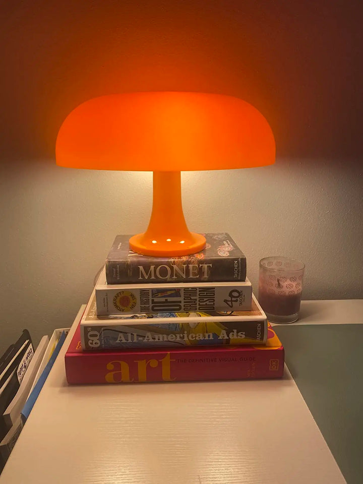 Japandi LED Mushroom Table Lamp Ivory Minimalist Bedside Lighting