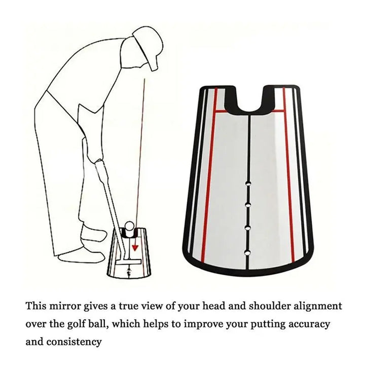 Golf Putting Practice Mirror - Alignment Aid for Training, Lightweight 140x300mm Golf Putter Tool