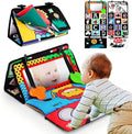 Black and White Tummy Time Mirror Toy for Infants, Sensory Development Crinkle Cloth, Best Newborn Tummy Time Toy, Montessori Inspired