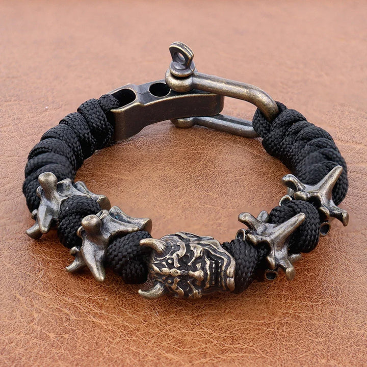 Skull Paracord Bracelet Gothic Wristband Halloween 2026 Gift Idea Adjustable Braided jewellery