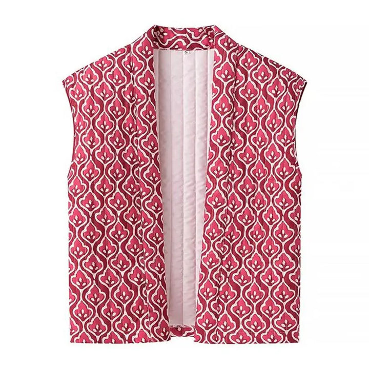 Insulating Women’s Quilted Vest - Loose Open Stitch, Cotton