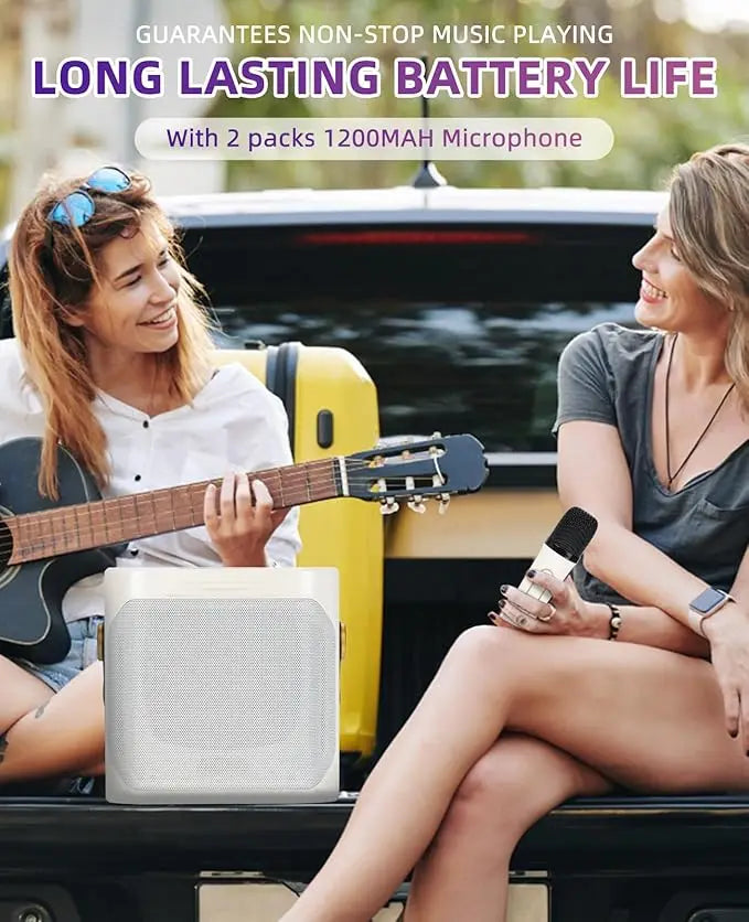 Karaoke Bluetooth Speaker Portable 360 Stereo Waterproof System With 2 Microphones Fall 2025 Trend Perfect For Parties