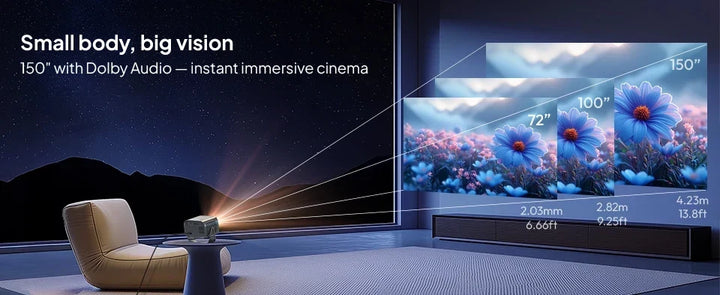 Mini Android Projector WiFi 6 350 ANSI Lumens – 4K Ready Smart Home Cinema 2026 Gift