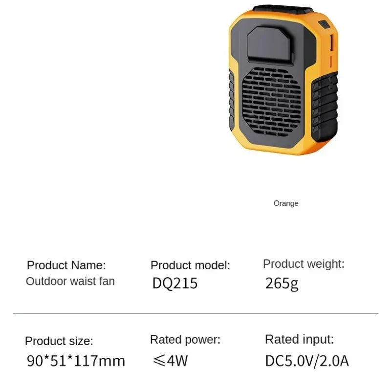 Hanging Neck Waist Fan USB Mini Charging Clip Fan - Outdoor Portable Mute Cooling Tool with Powerbank