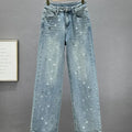 Loose Fit Casual Trousers for Women in Blue, Breathable Cotton Polyester, Everyday Comfort Trousers