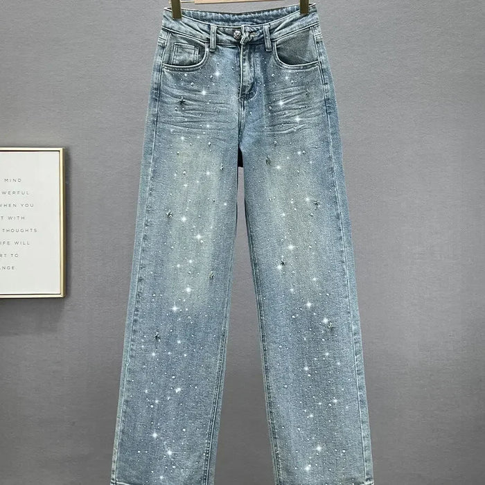 Loose Fit Casual Trousers for Women in Blue, Breathable Cotton Polyester, Everyday Comfort Trousers