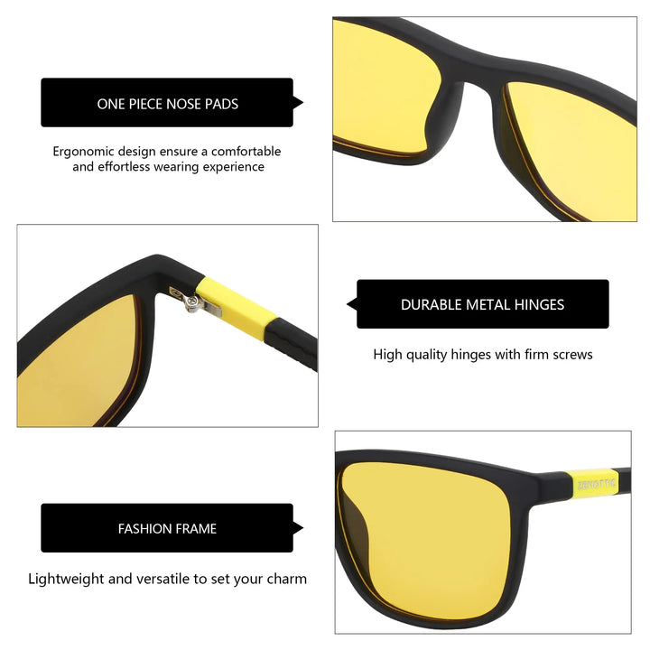 Polarized Sunglasses Square Frame Night Vision Driving Outdoor Sports Lightweight Comfort 100 Percent UV Fall 2025
