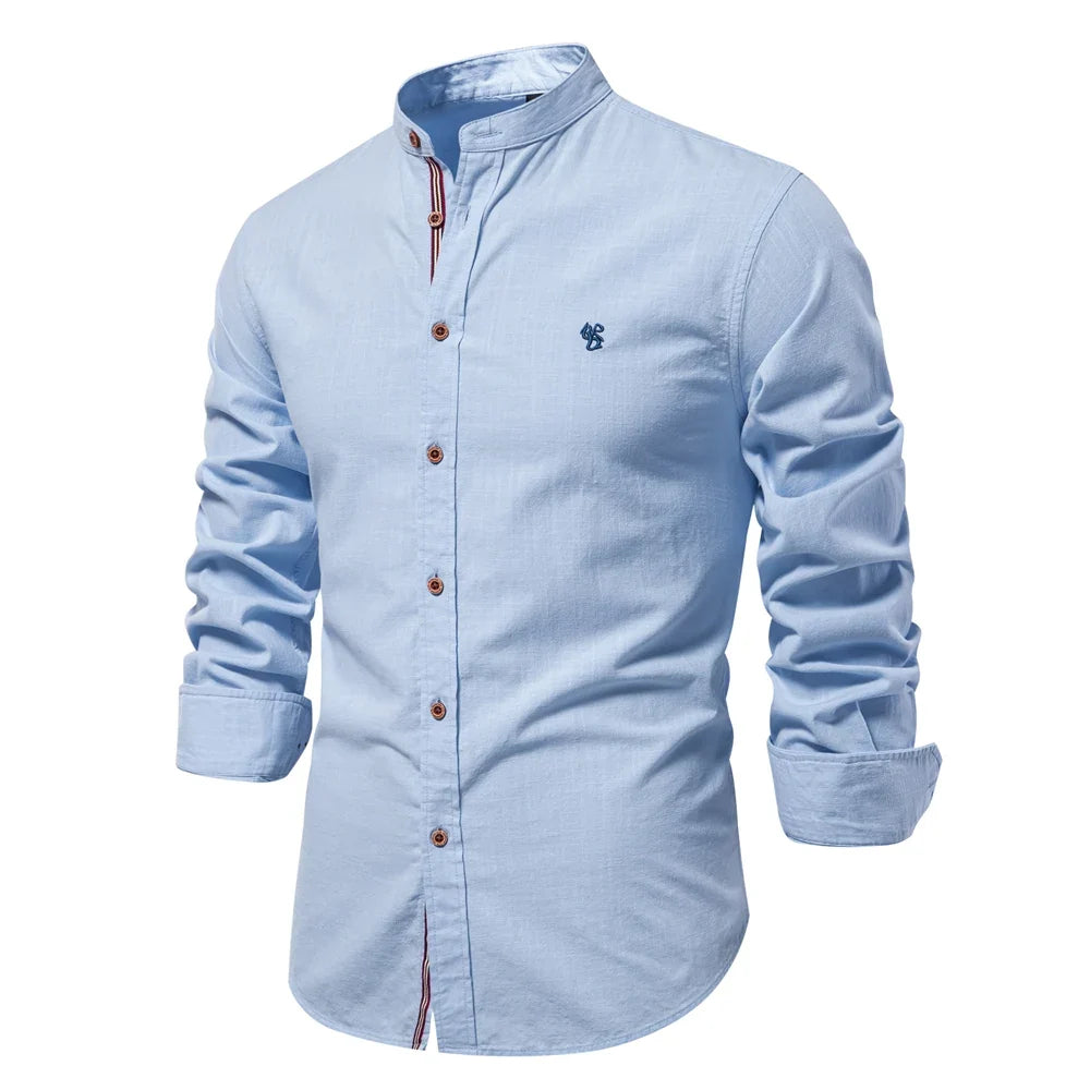 Cotton Long Sleeve Shirt for Men - Solid colour Casual Wear, High Quality