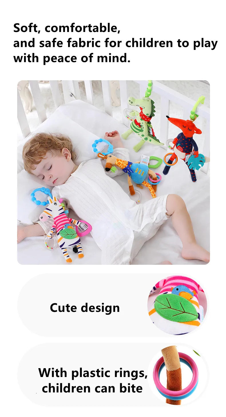 Giraffe Spiral Crib Toy Newborn Sensory Toys Rattle