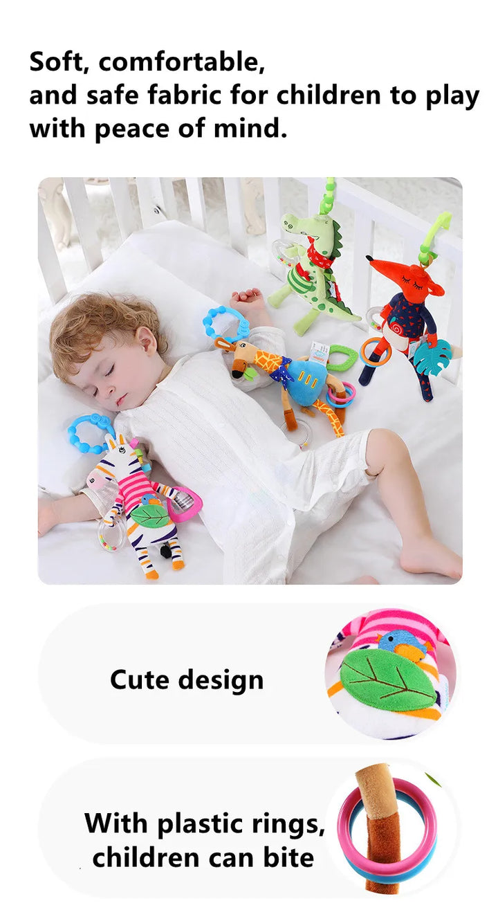 Giraffe Spiral Crib Toy Newborn Sensory Toys Rattle