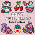 colouring Book Adult Doodles Cozy Hearts Theme Fall 2025 Stress Relief Gift Idea
