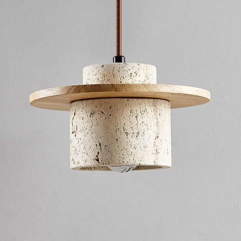 Japandi Wabi Sabi Stone Pendant Light Rustic Bedroom Cafe Lamp