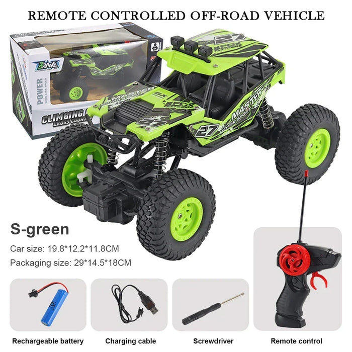 Remote Control Car Off Road Monster Truck Rock Crawler 4WD Dual Motors Metal Shell LED Headlights Kids Gift Fall 2025