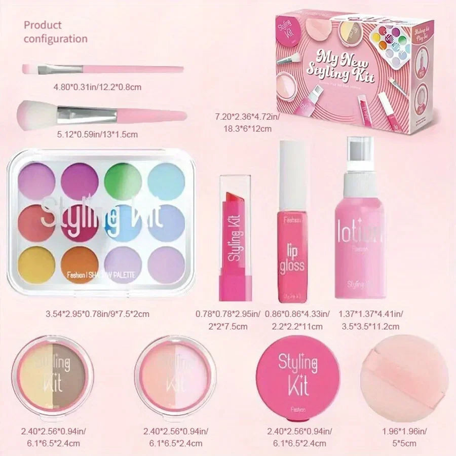 Kids Makeup Kit - Toy Makeup Set For Pretend Play, 10-Piece Non-Toxic, No Liquid, Fall 2025 Gift