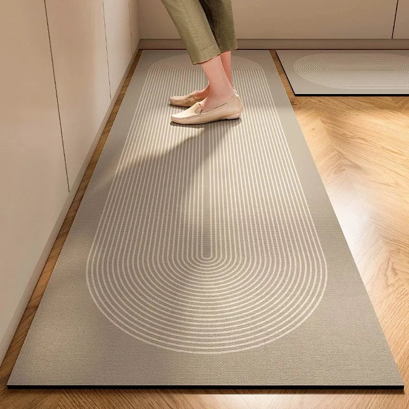 Japanese Minimalist Cream Anti Slip Floor Mat Kitchen