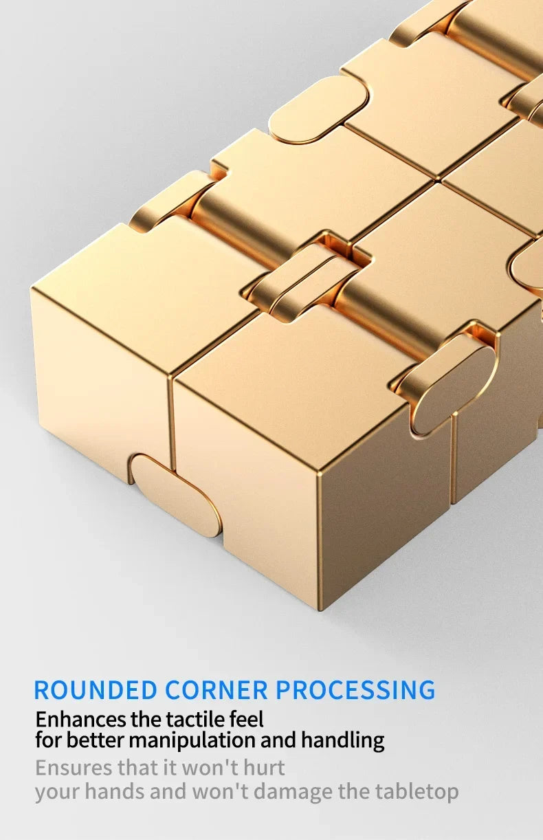Metal Magic Cube Stress Relief Toy Portable Puzzle Focus