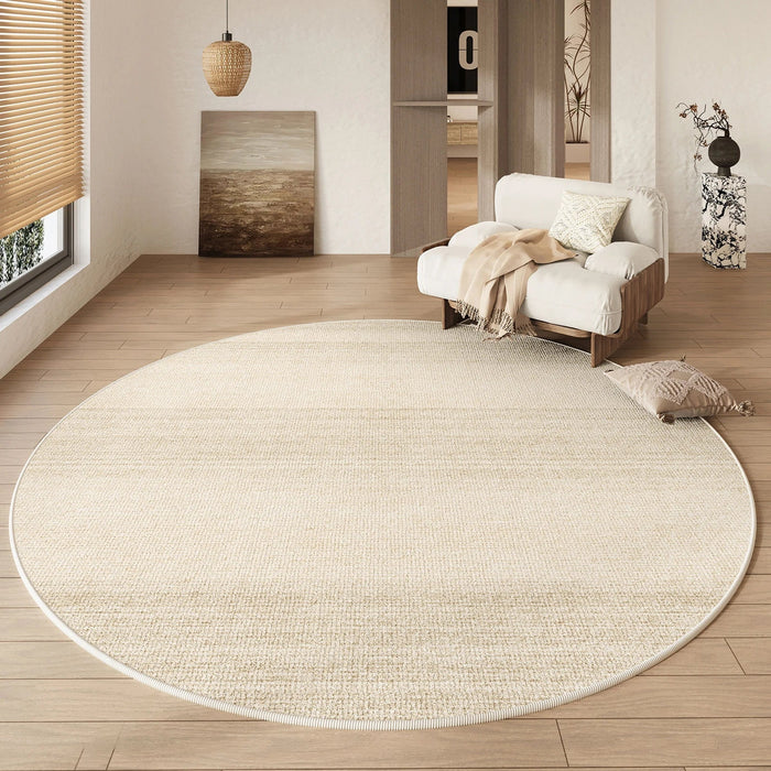 Round Rug Cream Wabi Sabi Luxury Non Slip Waterproof