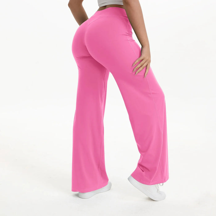 Soft and flattering women's yoga Trousers - mid-waist straight leg, nylon/elastane blend, for gym and Pilates